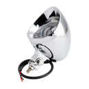Motorcycle Beam Headlight Fog Lamp Custom Chrome Fits For Racer Bobber Chopper
