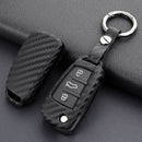 Leather Silicone Car Key Case Cover With Buckle For Audi