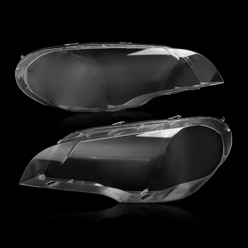 2PCS Clear Headlight Lens Cover Headlamp Left+Right For BMW X5 E70 2007-2013