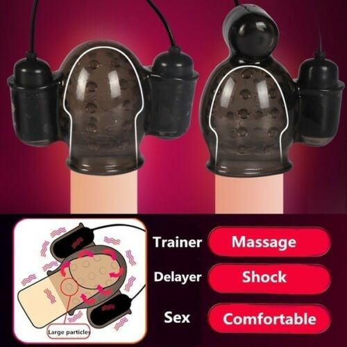 Adult Game Penis Head Glans Vibrator Trainer Cock Mens Extender BDSM