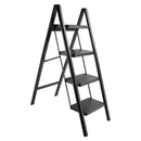 Stepladder, 4 Tiers, Foldable, Aluminum, Wide, Lightweight, Compact, Ladder