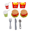Hamburger Waffles Fries Drink Play Food Pretend Toy Kitchen Set Children Toy Set