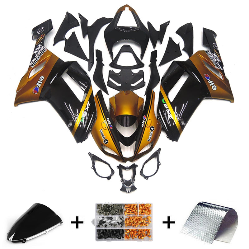 Amotopart Kawasaki ZX6R 636 2007-2008 Fairing Kit Bodywork Plastic ABS