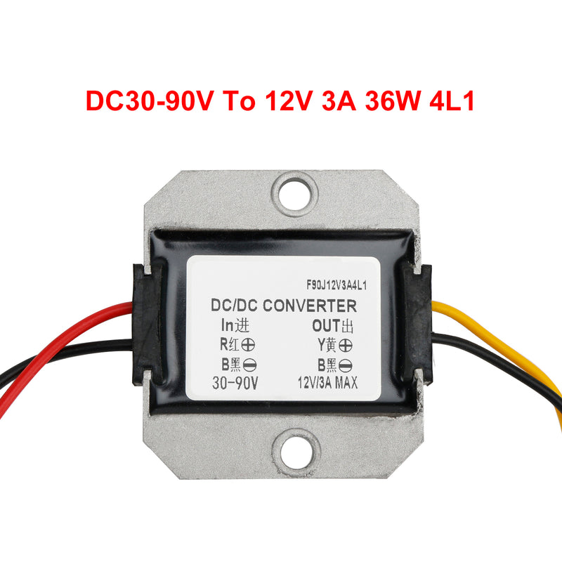 WaterProof 30-90V to 12V 1-30A Step Down DC/DC Power Converter Regulator