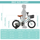 14"/16" Children Bicycle Toddlers Bike with Training Wheels Basket Kickstand