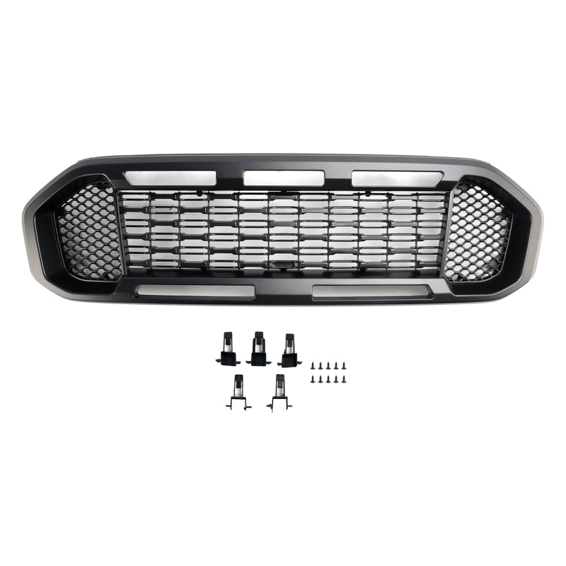 Black Front Bumper Grill Grille Fit Ford Ranger T8 2019-2023