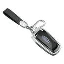 Aluminum Alloy TPU Silvery Car Key Case Cover With Buckle For Ford
