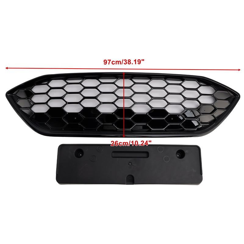 Gloss Black Front Bumper Grille Grill Fit Ford Focus ST + ST Line MK4 2018-2021