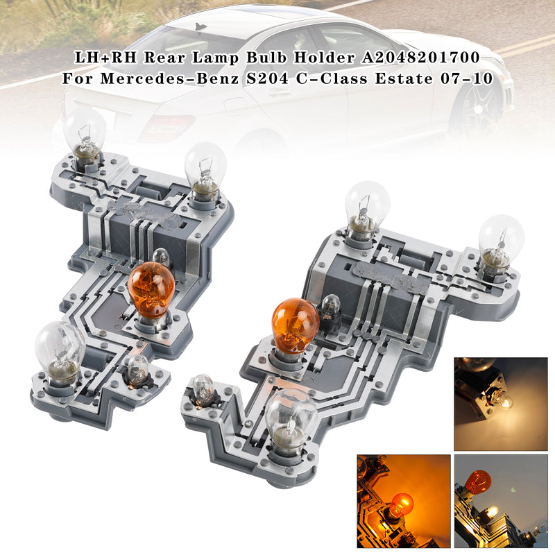 LH+RH Rear Lamp Bulb Holder A2048201700 For Mercedes-Benz S204 C Estate 07-10