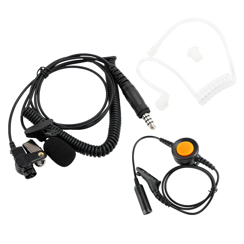 For DP3400 DP3600 APX4000 6-Pin U94 PTT 7.1-A3 Transparent Tube Headset with Mic