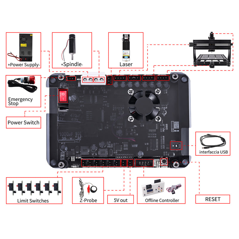 CNC 3020 Plus 500W Router Engraver Laser Machine Milling Cutting Metal Wood