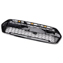 Gloss Black Front Bumper Grille Fit Ford Transit Custom Trail 2018-2023 W/ 3LED