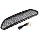 Matt Black Front Bumper Grill Grille Fit Ford Transit MK8 2015-2018 Raptor w/LED