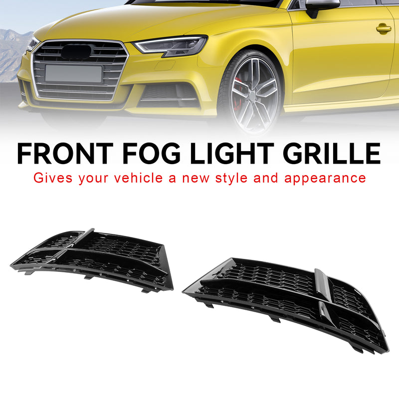 Front Fog Light Cover Bezel Grill Grille Fit AUDI A3 8V S-LINE 2017-2019