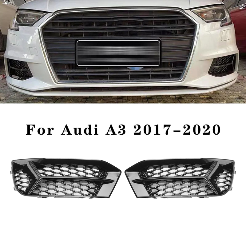 Front Bumper Grill Fog Light Cover Lamp Frame Trim Fit Audi A3 2017-2020