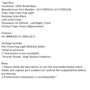 Pair Front  Fog Light Without Bulb For BMW X1 E84 2009-2015 63172993526