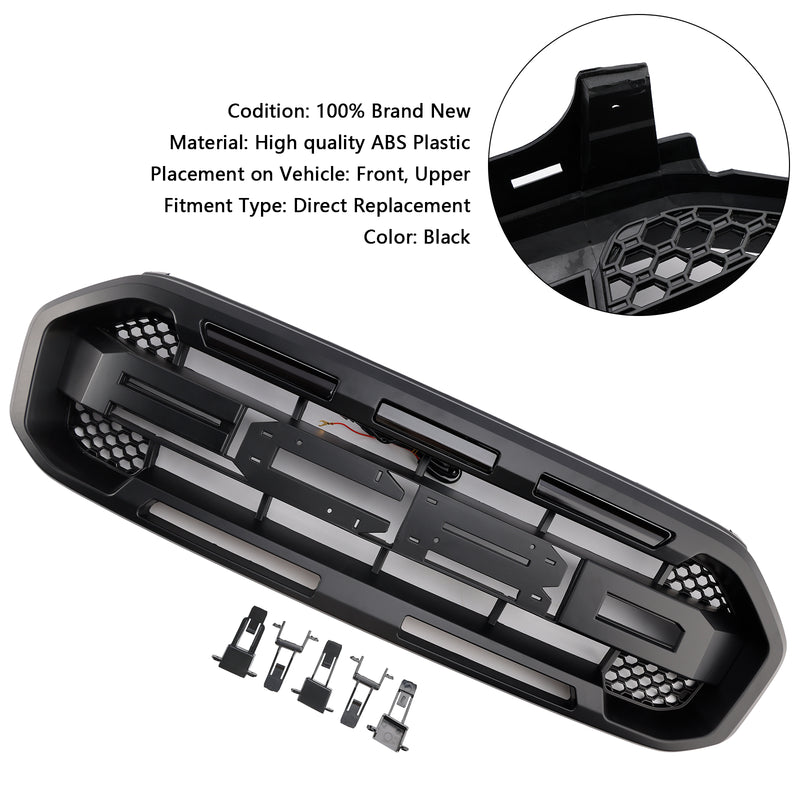 Black Raptor Style Front Bumper Grill Grille Fit Ford Ranger 2019-2023