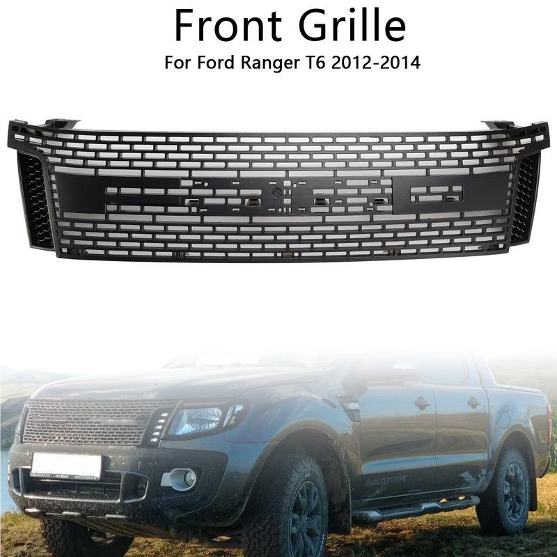 Matt Black Front Bumper Grill Grille Fit Ford Ranger T6 PX1 2012-2014