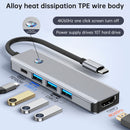 5 in 1 TYPE-C+USB3.0*1+USB2.0*2+HDMI+PD100W Interface Hub Adapter for MacBook