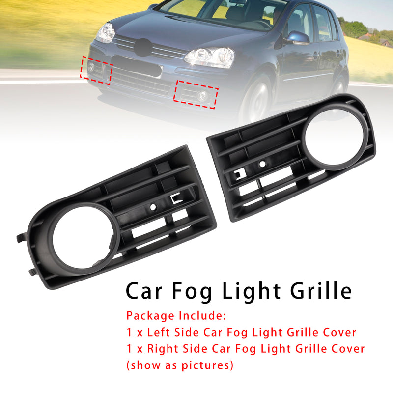 1 Pair Front Bumper Fog Light Grill Cover Bezel For VW Golf V MK5 2005-2009