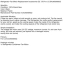 Refrigerator Fan Motor Replacement Accessories DC 12V For LG EAU65058502