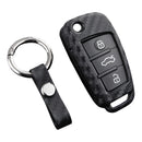 Leather Silicone Car Key Case Cover With Buckle For Audi