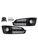2PCS Black Front Fog Grill Grille Light Cover Fit Audi A8 S8 2015-2017