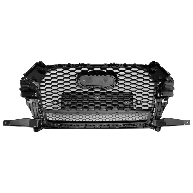 RSQ3 Style Front Honeycomb Grill Grille Fit Audi Q3 2016-2018 Gloss Black