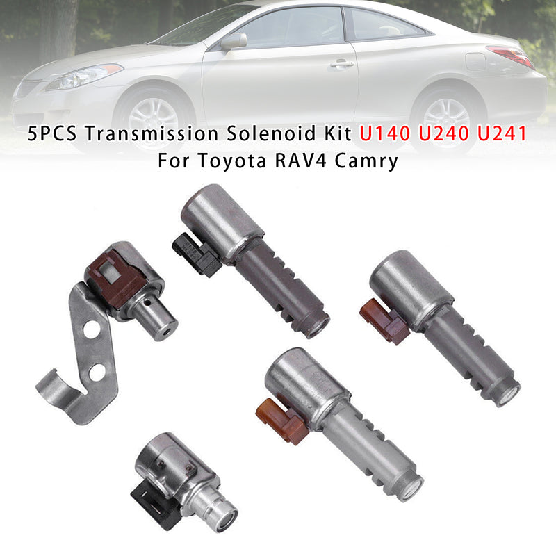 5PCS Transmission Solenoid Kit U140 U240 U241 For Toyota RAV4 Camry