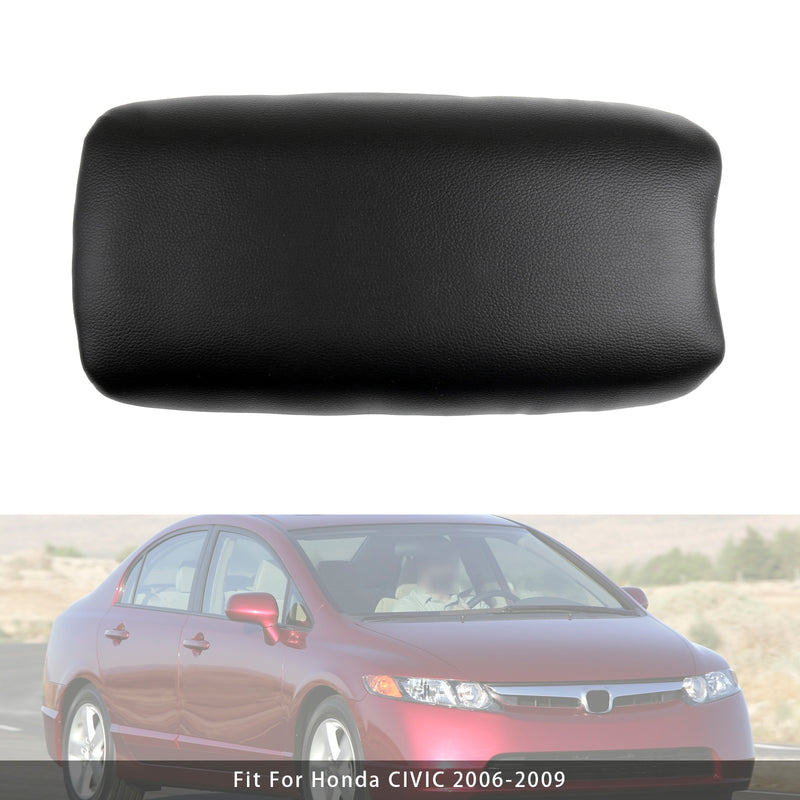 Black Leather Armrest Centre Console Lid For Honda CIVIC 2006-2009