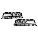2PCS Front Fog Lamp Black Grill Grille Fit AUDI A5 S-Line S5 2013-2016