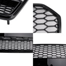 RS6 Style Honeycomb Mesh Front Grille Grill Fit Audi A6 S6 C7 2016-2018 Black