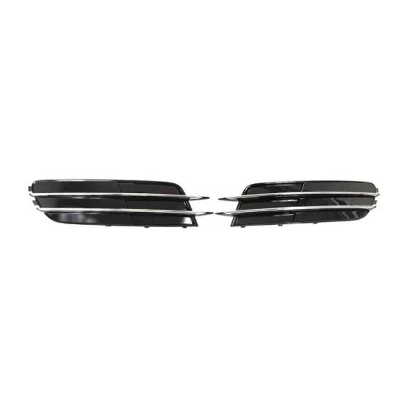 1 Pair Front Bumper Fog Light Grill Cover Bezel For Audi A6 C7 2012-2014