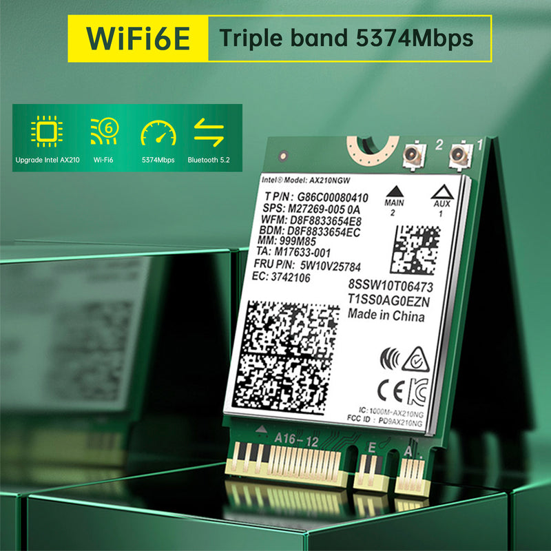 AX210 Module 5374Mbps High-Speed Wireless Gigabit Network Card Supports WIFI6