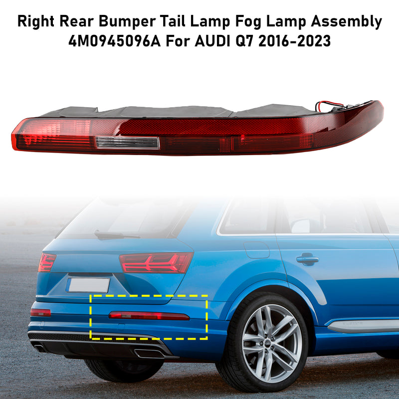 AUDI Q7 2016-2023 Right Rear Bumper Tail Lamp Fog Lamp Assembly 4M0945096A Fedex Express