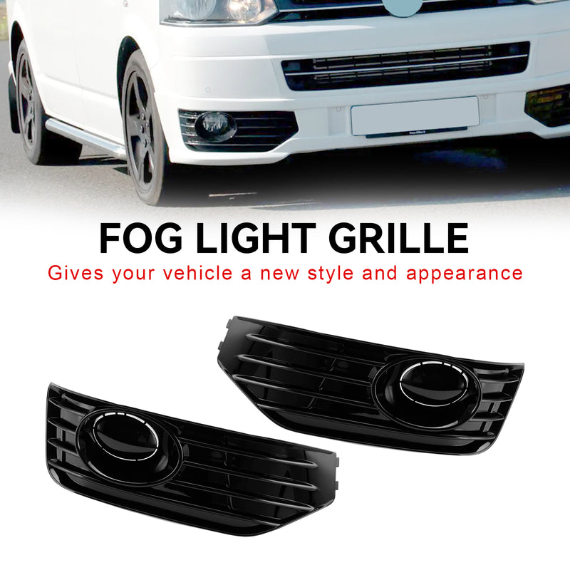 VW T5 T5.1 2010-2015 Fog Lamp Light Cover Insert S-line Grill Gloss Black