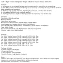 Left & Right Center Sliding Door Hinger & Rolle For Toyota Sienna 2004-2010