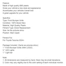 Black Front Bumper Grille Grill Fit Toyota Tacoma 2024+ With Led & Light Bar