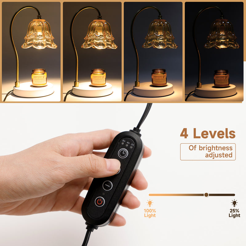 2 Bulbs Candle Warmer Lamp with Timer Compatible with Large & Small Candle Jars