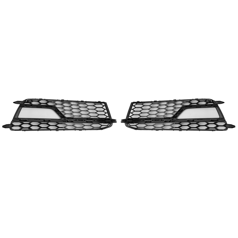 2PCS Front Fog Lamp Black Grille Grill Fit AUDI A5 S-Line S5 2013-2016