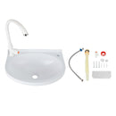 2-in-1 Outdoor Garden Water Fountain and Faucet No-Punch Bathroom Wash Basin