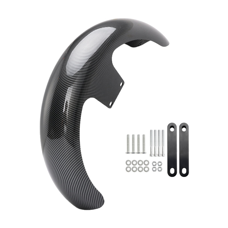 19" Wrap Front Fender ABS For Touring Electra Street Road Glide Baggers FLHT FLHR Carbon