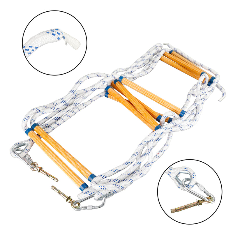 5 Meters Fire Escape Ladder Folding Emergency Rescue Rope Nylon Epoxy Resin Fireproof