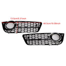 2PCS Honeycomb Front Fog Lamp Cover Grille Grill Fit Audi A5 2007-2011