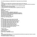 Front Wheel Hub Bearing Unit 43550-33010 For Toyota Camry 2018-2023