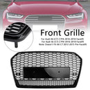 RS6 Style Honeycomb Mesh Front Grille Grill Fit Audi A6 S6 C7 2016-2018 Black