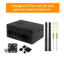 Orange pi 5 Plus metal cooling case with fan and external antenna WIFI