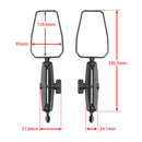 Black Folding Motorcycle Motorbike Mirrors Adventure Mirror Kit Universal Fit