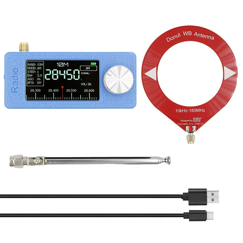 SI4732 Portable Radio 0.5-108MHz LSB USB AM FM Mini Pocket Radio with 2 Antenna
