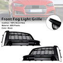 2PCS Front Bumper Fog Light Grille Cover Fit Audi A5 S-Line S5 2018-2019
